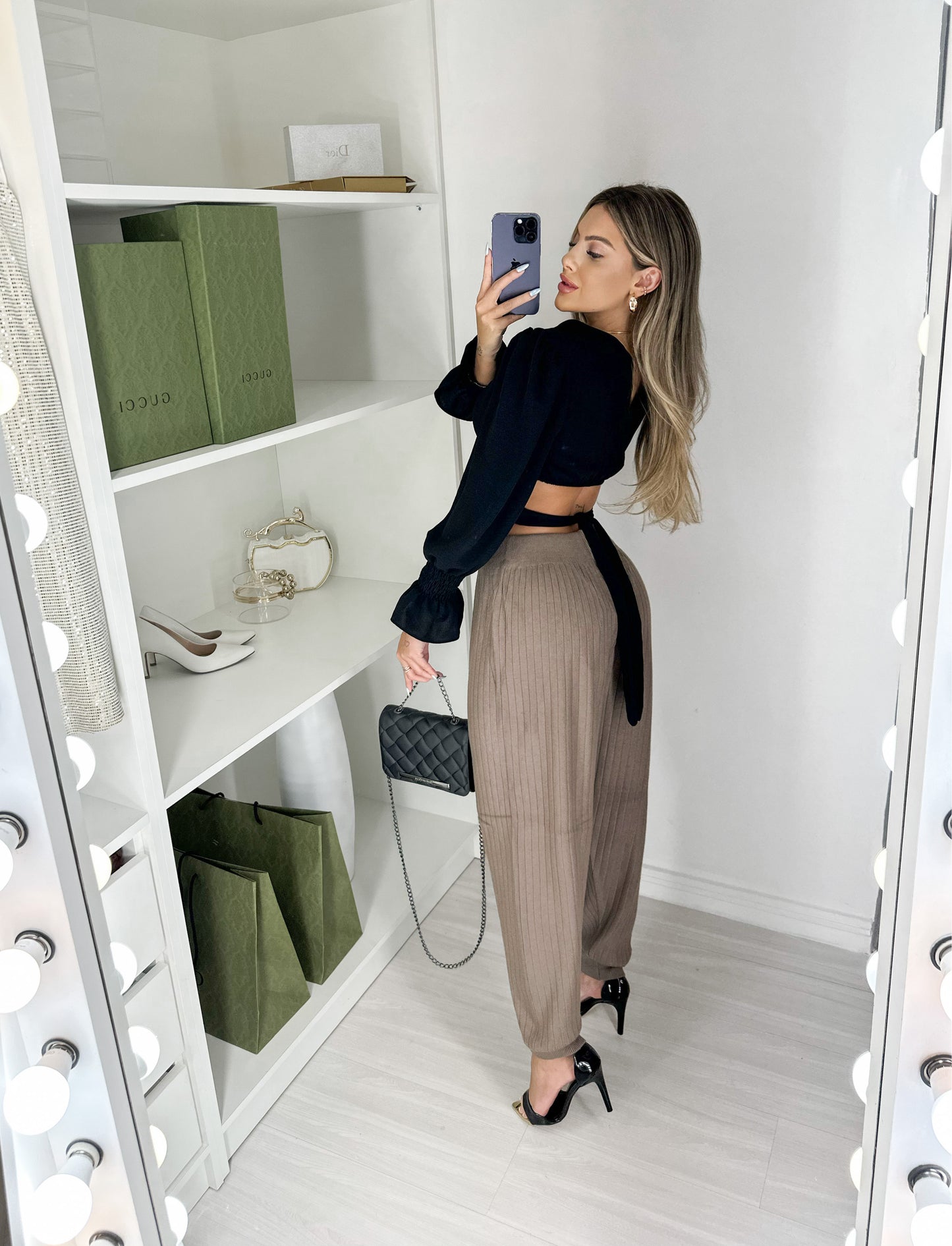 Calça Tricô Jogger Canelada