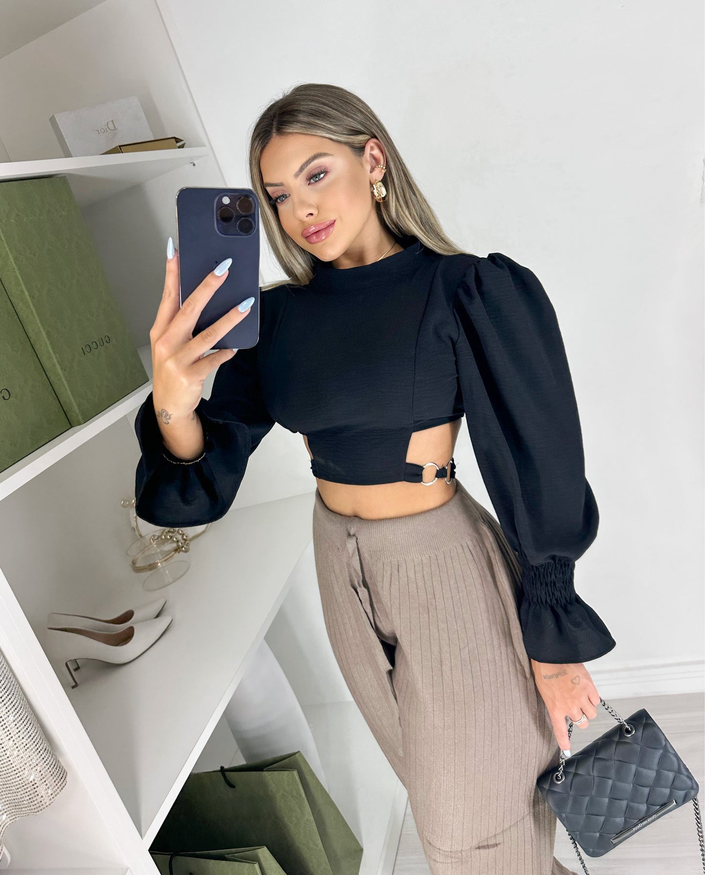 Calça Tricô Jogger Canelada