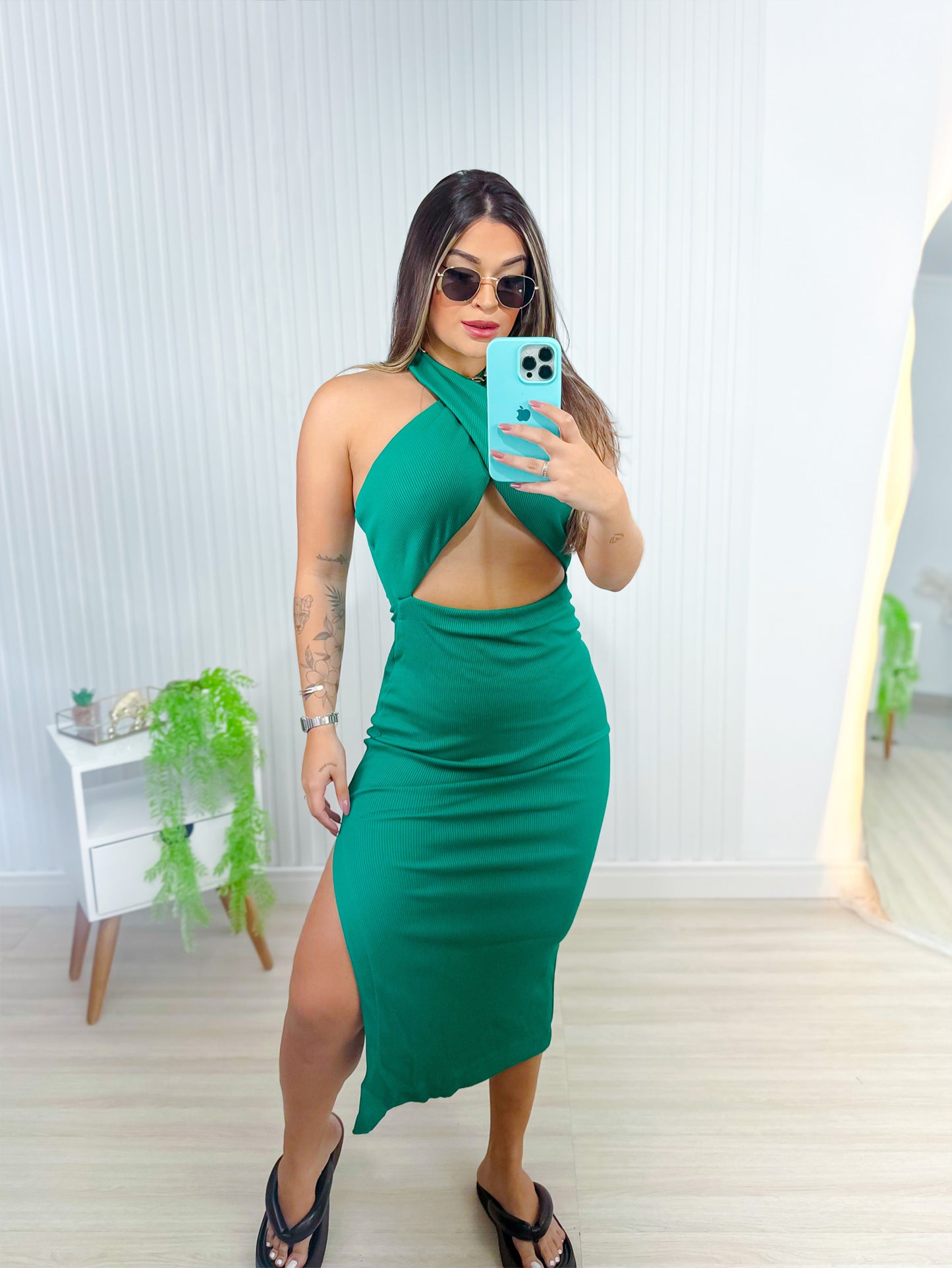 Vestido Mid Decote Transpassado