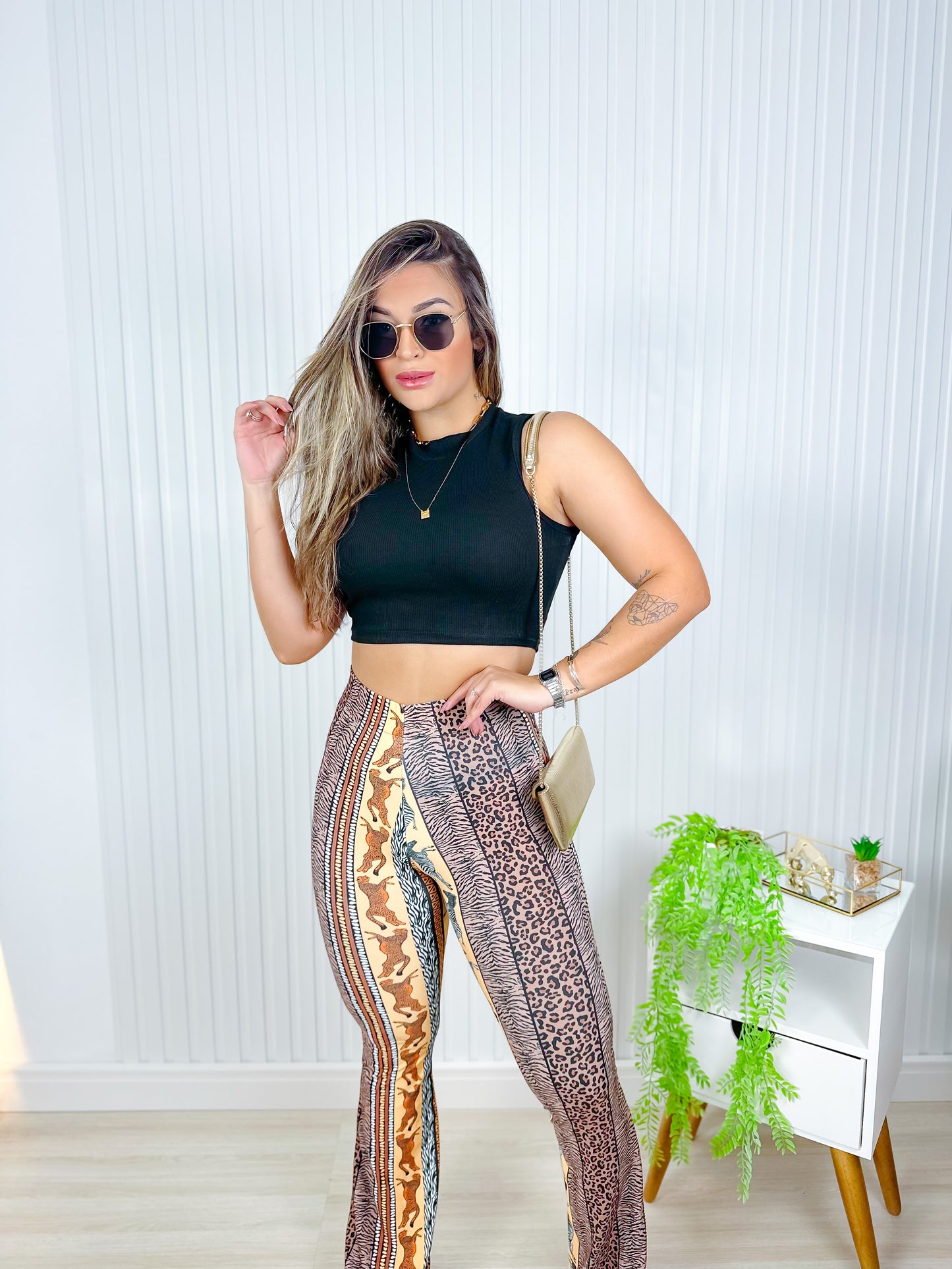 Calça Flare Animalprint