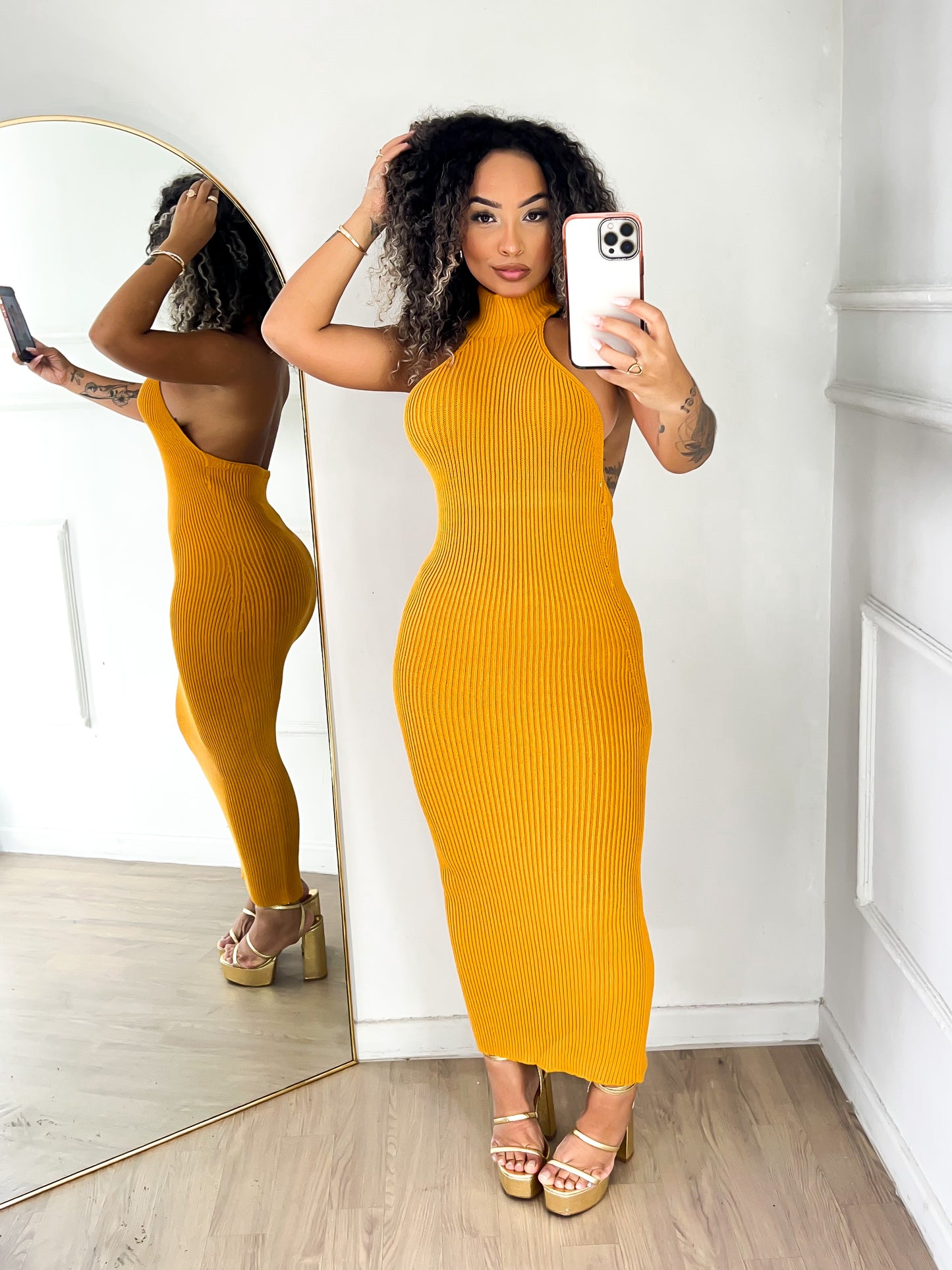 Vestido Longo Tricô Cavado