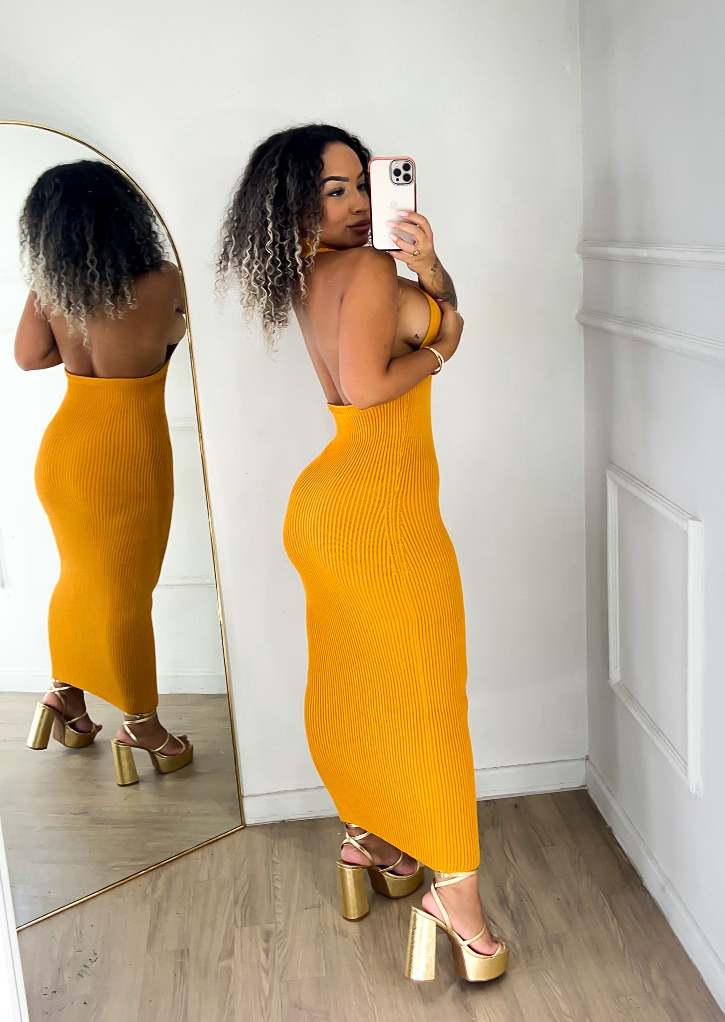 Vestido Longo Tricô Cavado