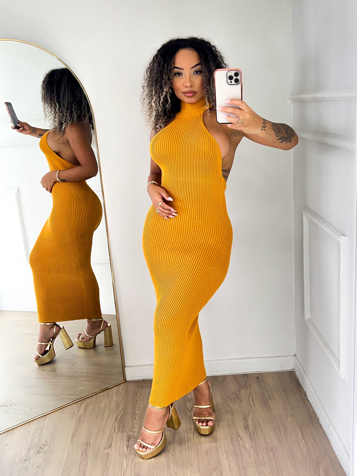 Vestido Longo Tricô Cavado