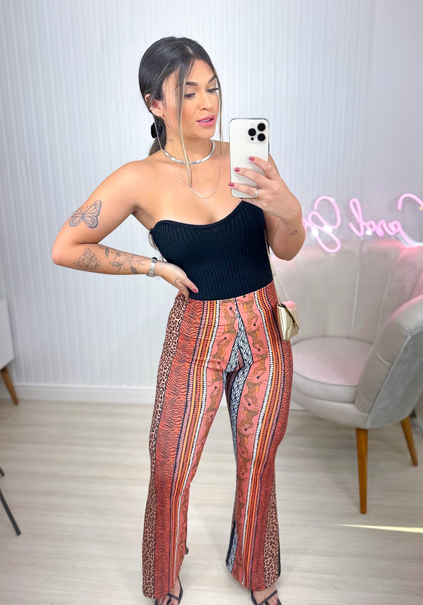 Calça Flare Animalprint