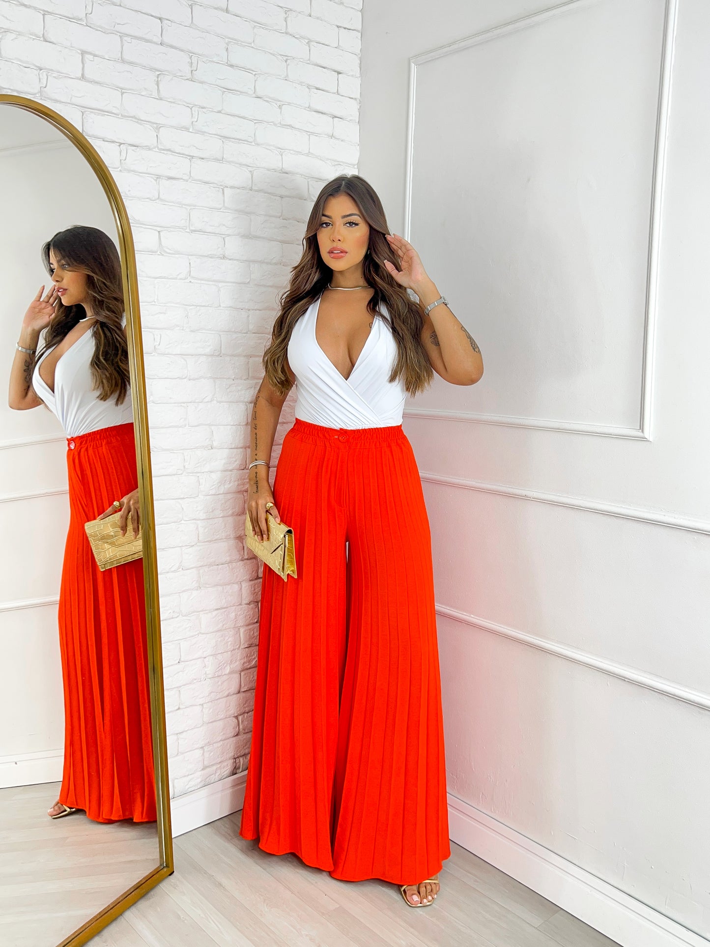 Calça Plissada