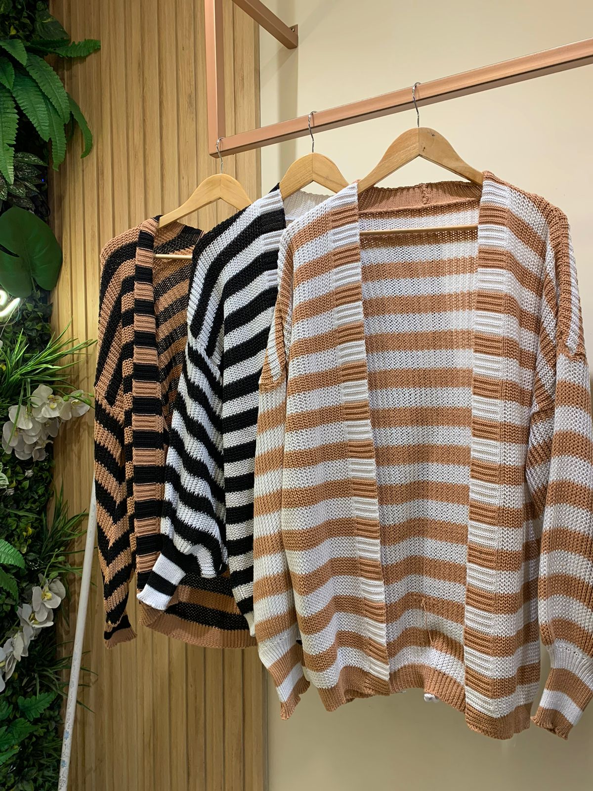 Cardigan Crochê Listrado