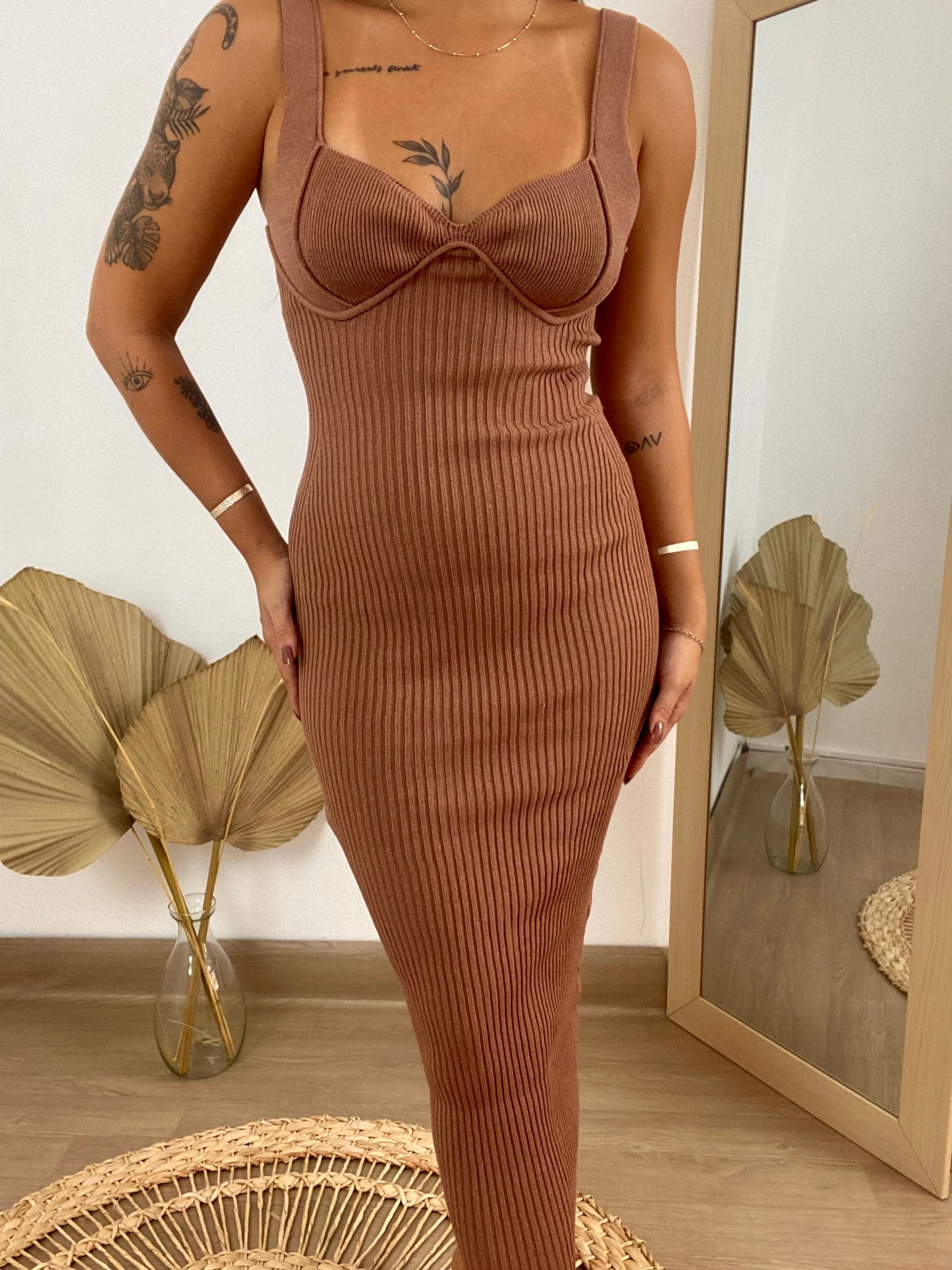 Vestido Mid Tricô Aro