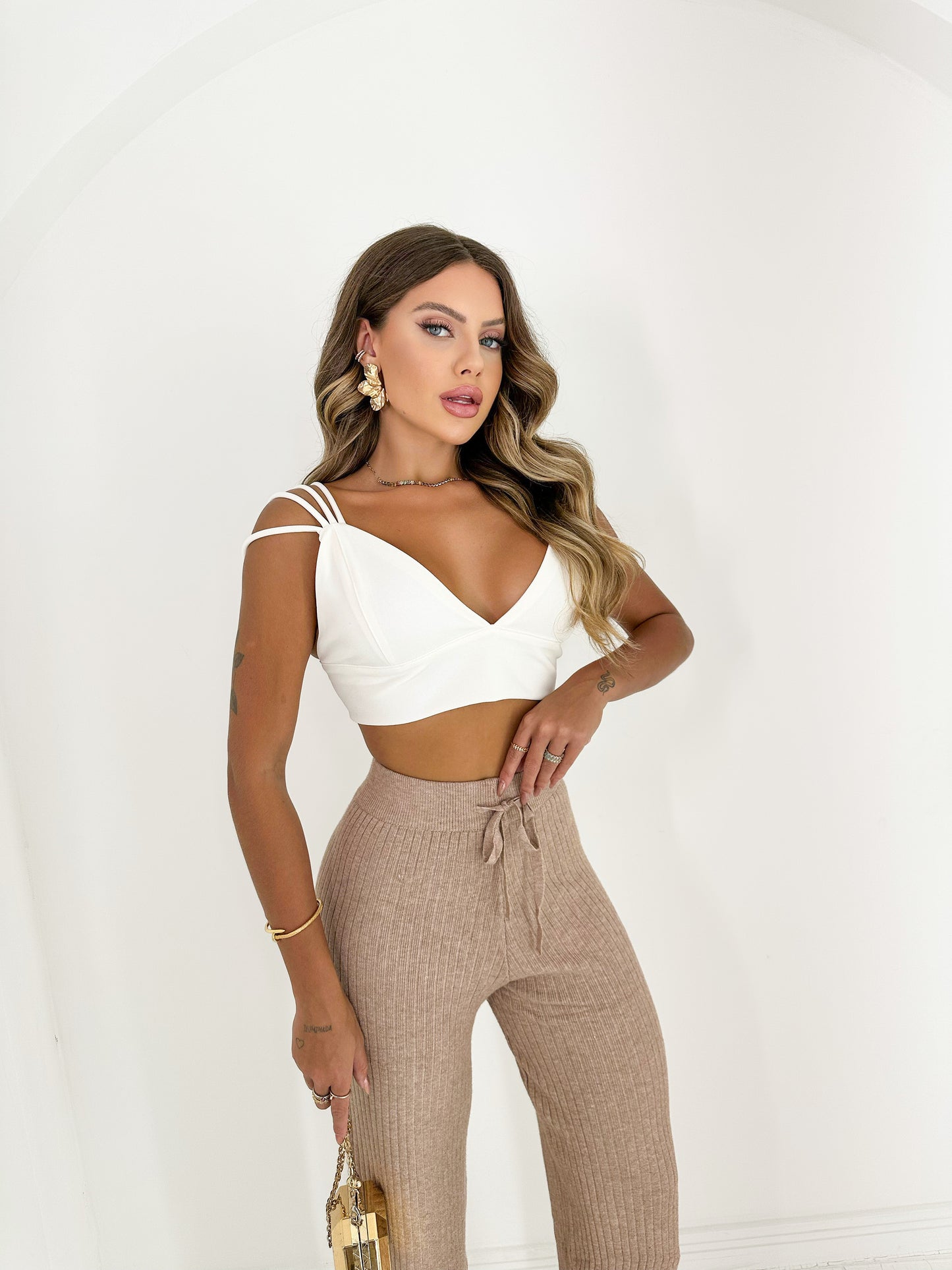 Calça Tricô Pantalona