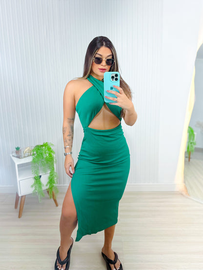 Vestido Mid Decote Transpassado