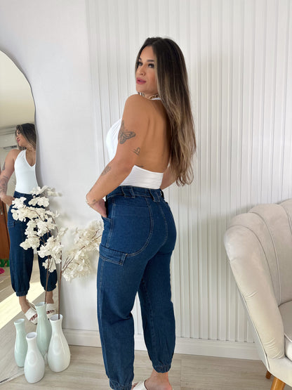 Calça Jeans Jogger