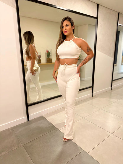 Conjunto Calça Flare e Top